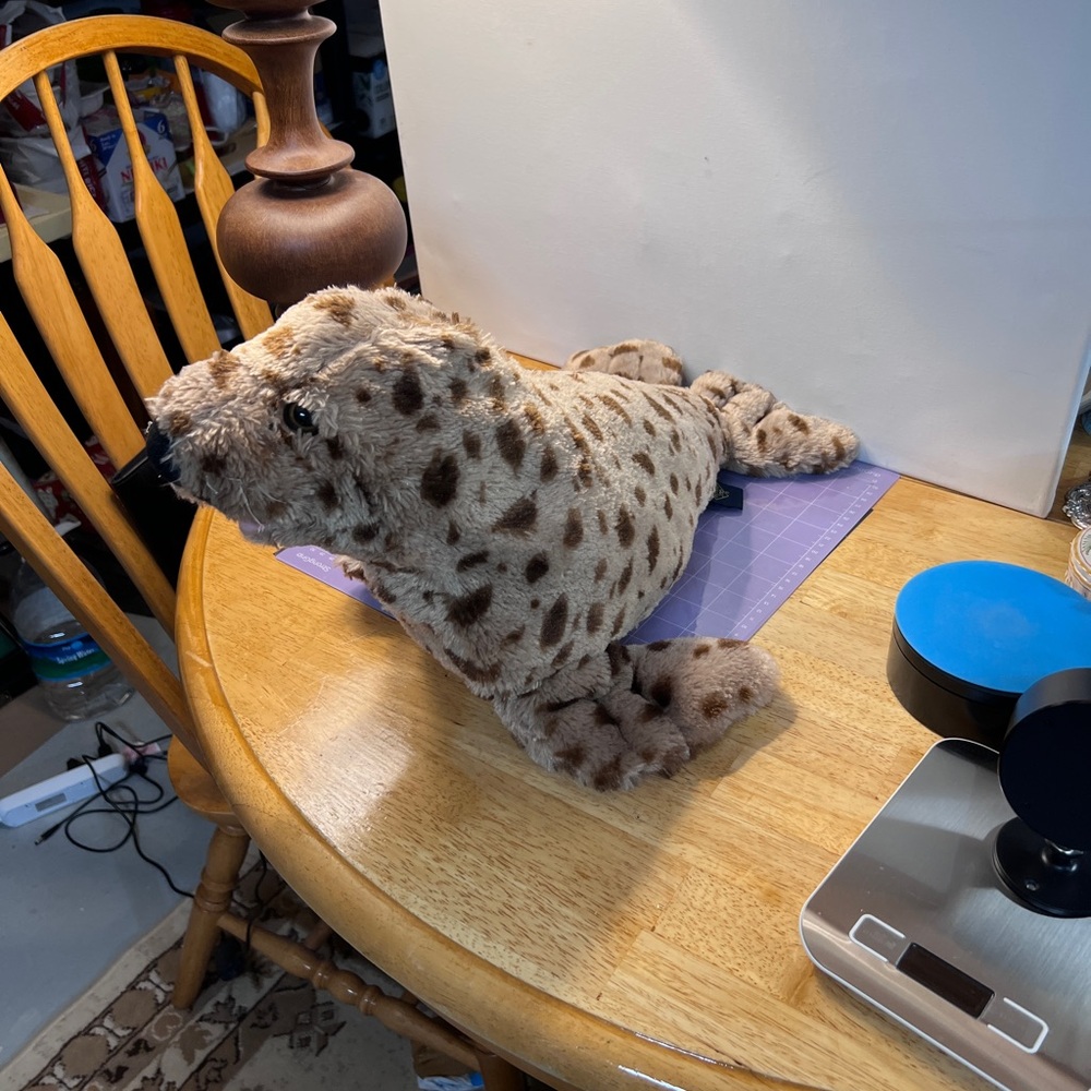 The Petting Zoo SOFT TAN & BROWN SPOTTED SEAL 22” Plush Toy